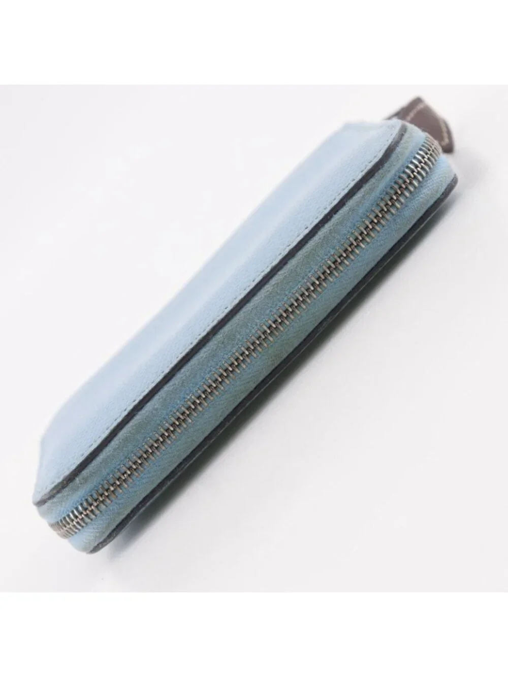 Hermes Compact Silk in Veau Light Blue Coin Case